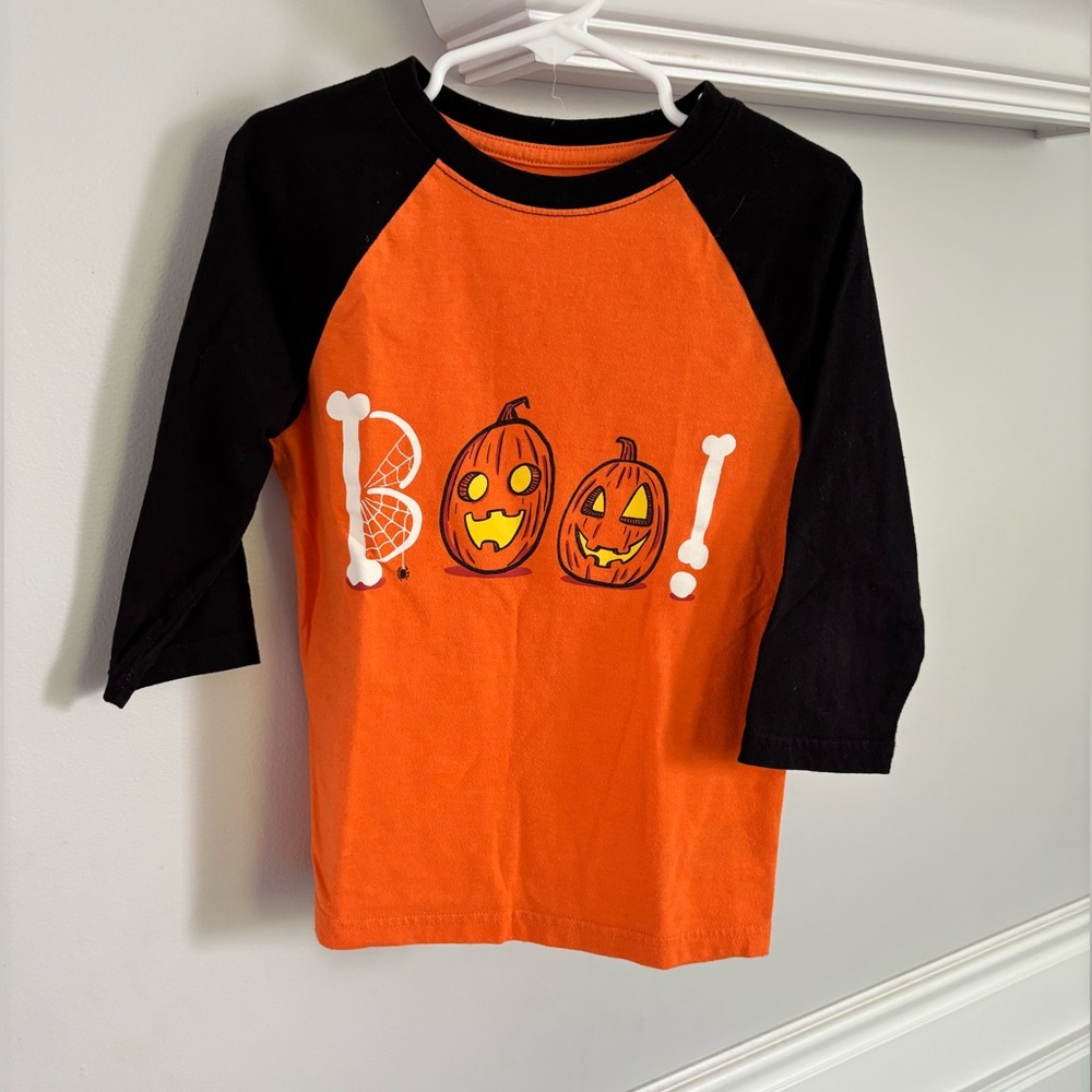 Car and Jack 3/4 Sleeve Halloween Boo shirt- size 4/5 xs